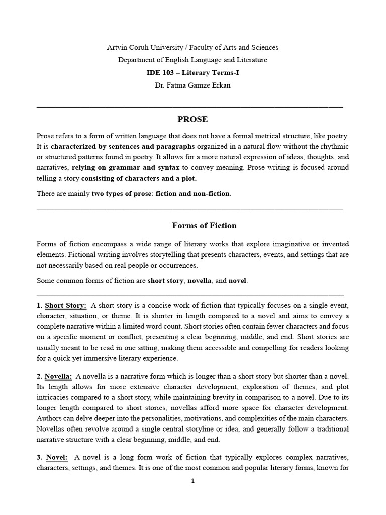 Understanding Prose and Fiction Types | PDF | Gothic Fiction | Horror ...