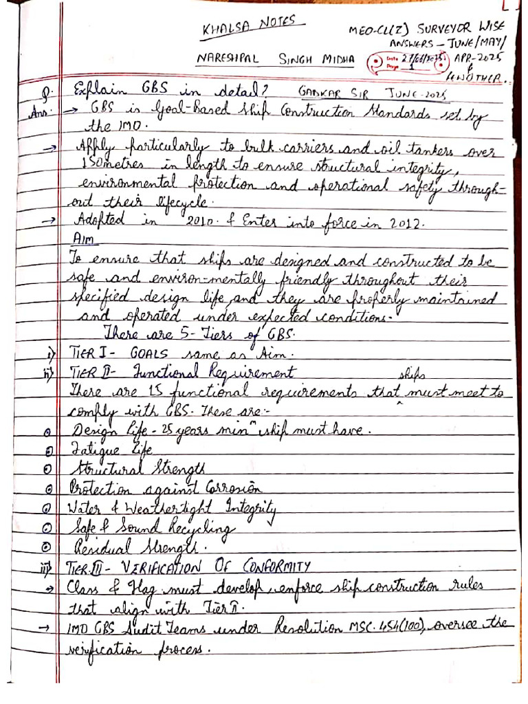 Khalsa Oral Notes For Meo Class I | PDF