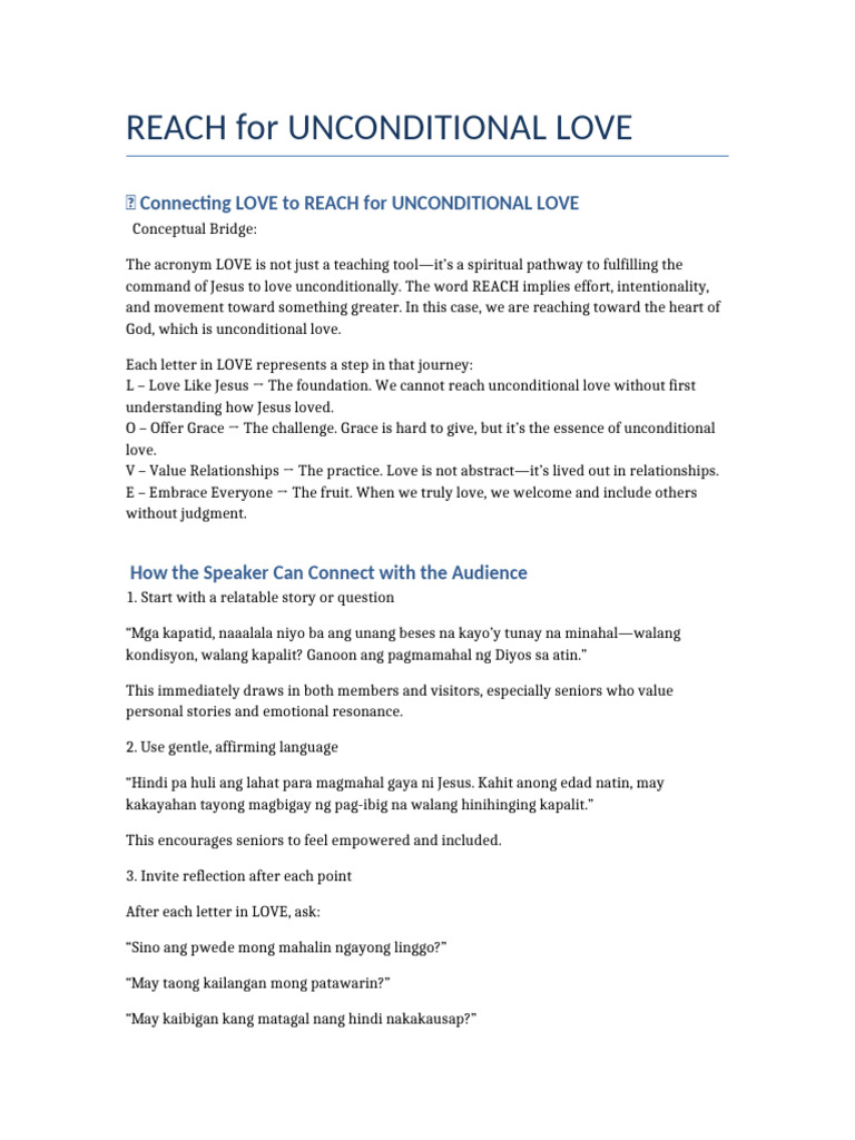 Reach For Unconditional Love Expanded New | PDF