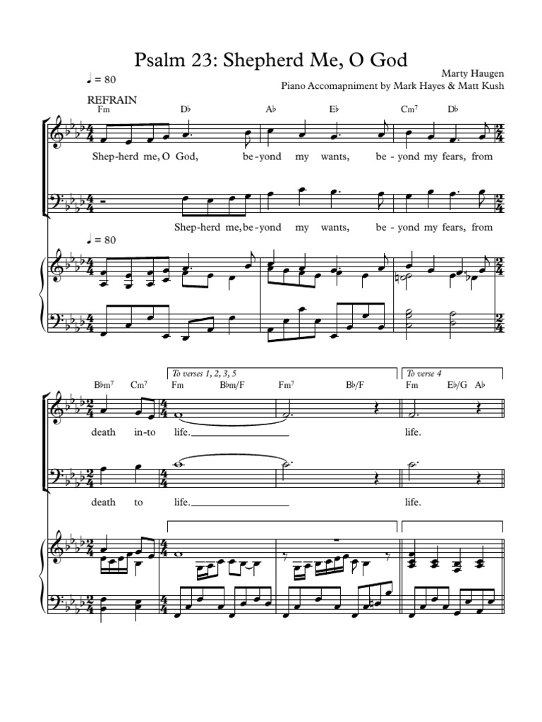 Psaume 23 : Shepherd Me, O God | PDF