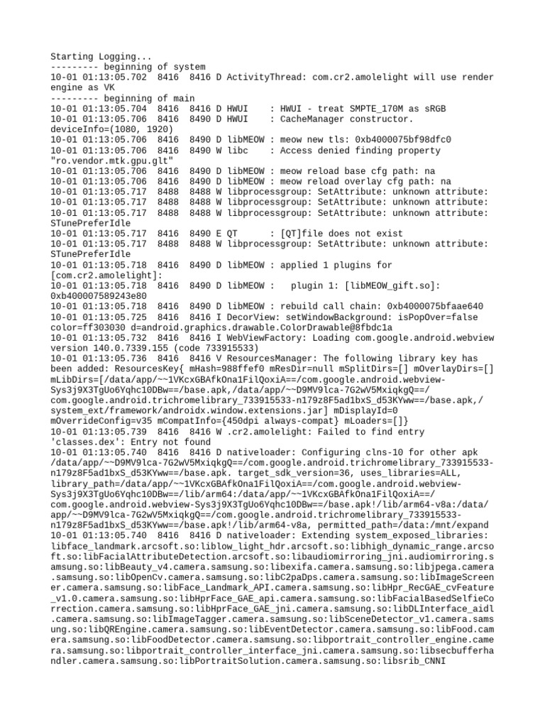 Android System Logging Details | PDF | Software | Android (Operating ...