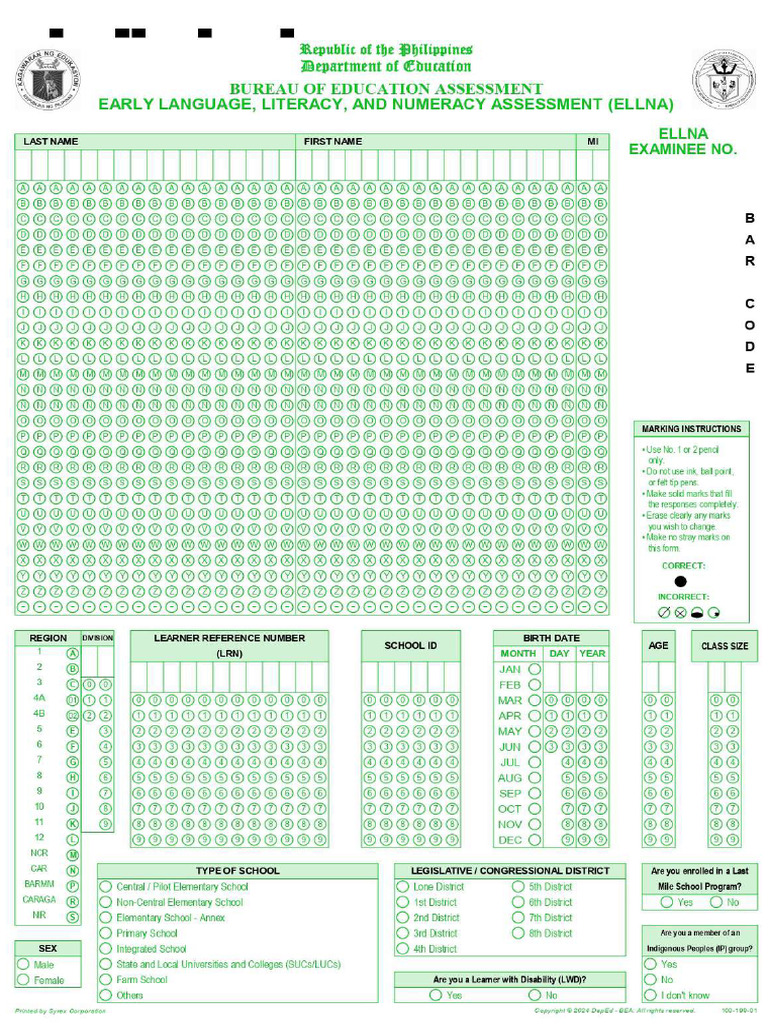 Sample Answer Sheet - For Practice | PDF