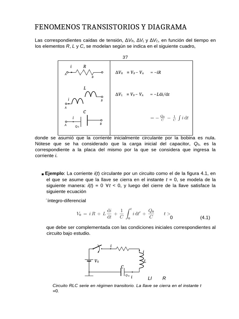 Transitorios en Circuitos RLC: Análisis y Modelos | PDF | Electricidad ...