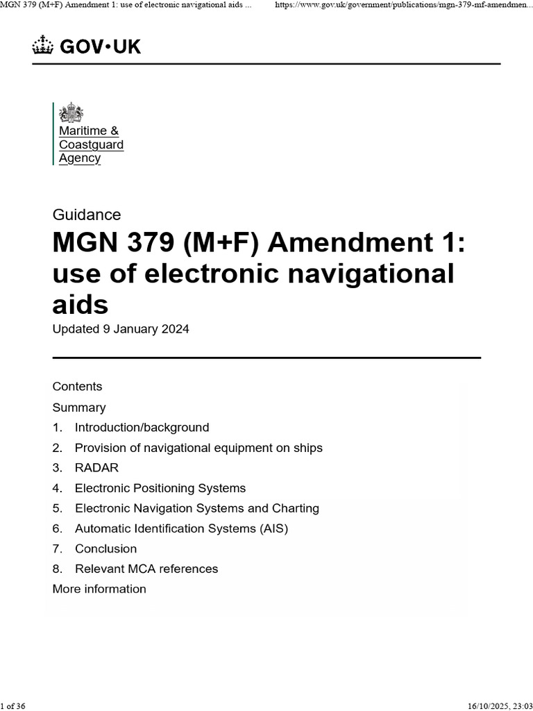 Electronic Navigational Aids Guidance | PDF | Navigation | Radar