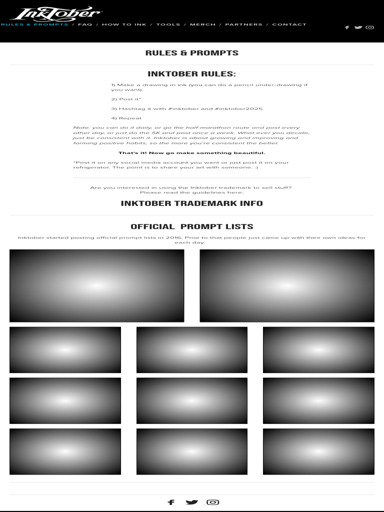 Inktober 2025 Guidelines and Rules | PDF