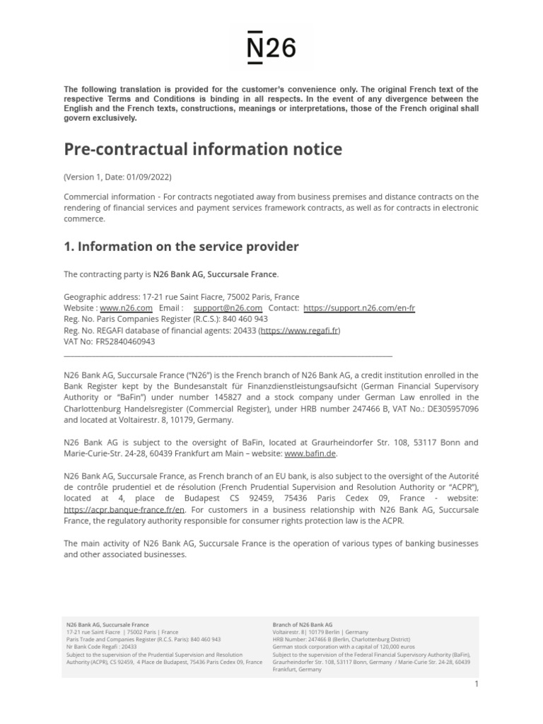 N26 Bank Account Terms & Conditions Guide | PDF | Banks | Smartphone