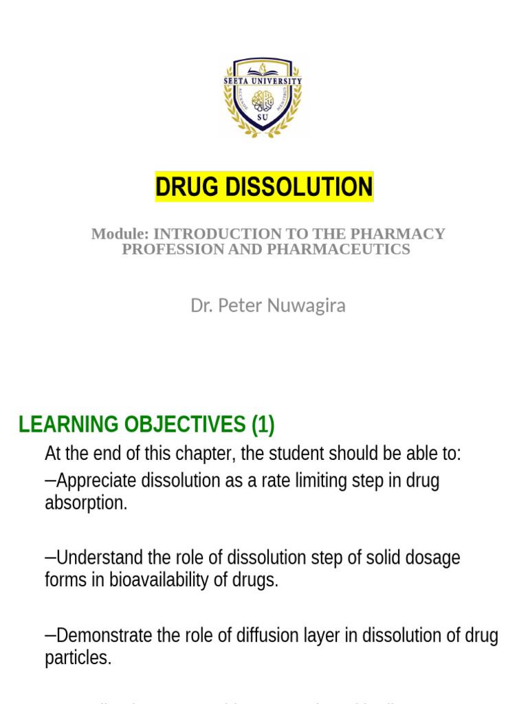 Drug Dissolution in Pharmacy Practice | PDF | Colloid | Solvation