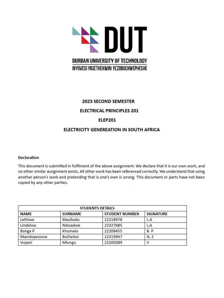 Group 09 Elep201 Assignment 2023 Second Semester | PDF | Capacitor ...