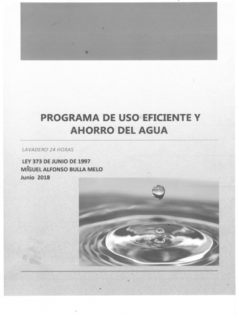 Programa de Uso Eficiente y Ahorro Del Agua | PDF