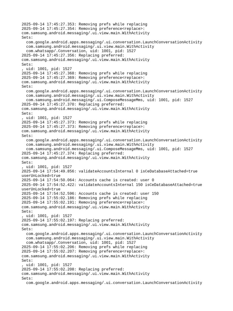 App Preference Replacement Logs | PDF | Android (Operating System ...