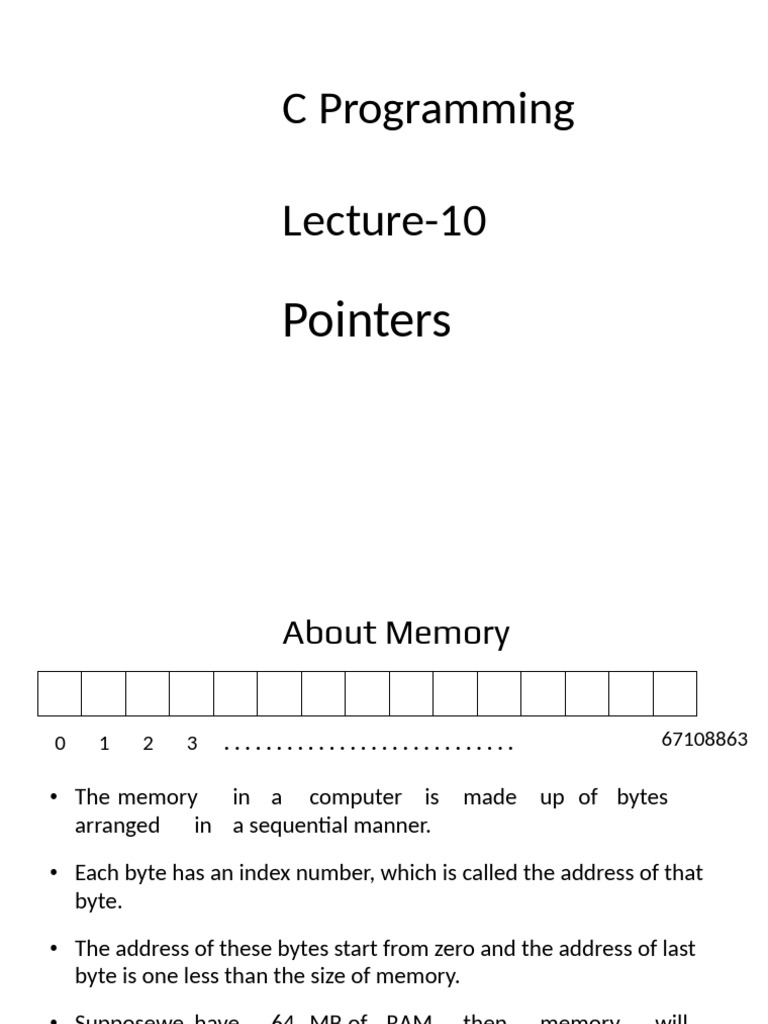 UNIT 4 | PDF | Pointer (Computer Programming) | Parameter (Computer ...