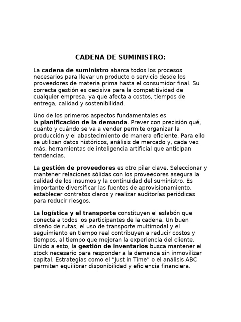 Claves de la Gestión de Cadenas de Suministro | PDF | Calidad ...