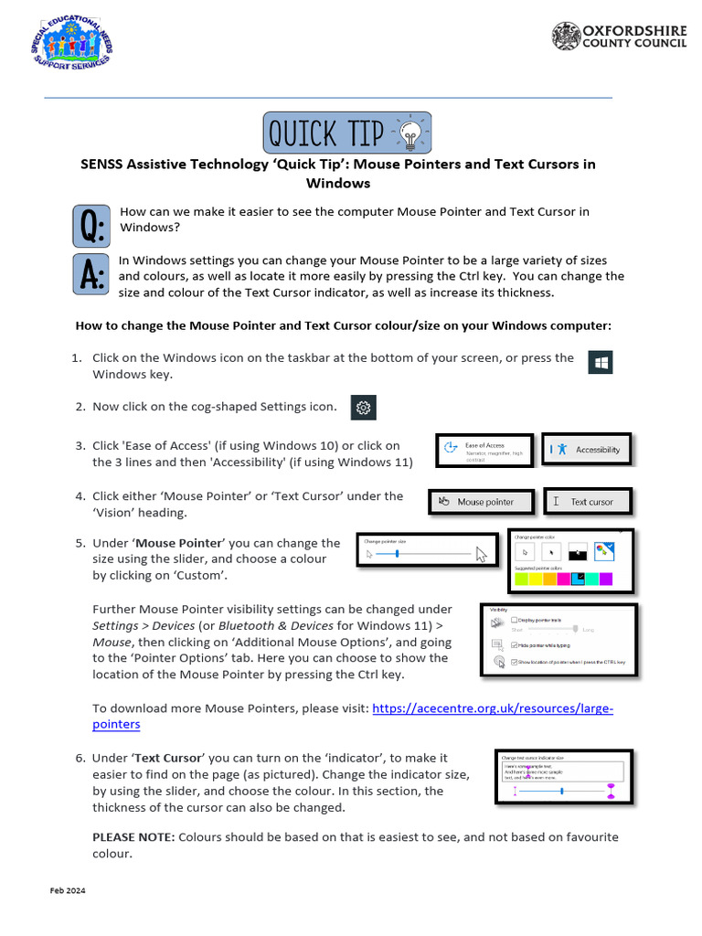 Enhance Mouse Pointer & Cursor Visibility | PDF