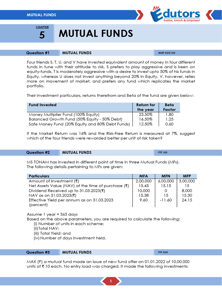 5. Mutual Funds | PDF | Mutual Funds | Equity (Finance)