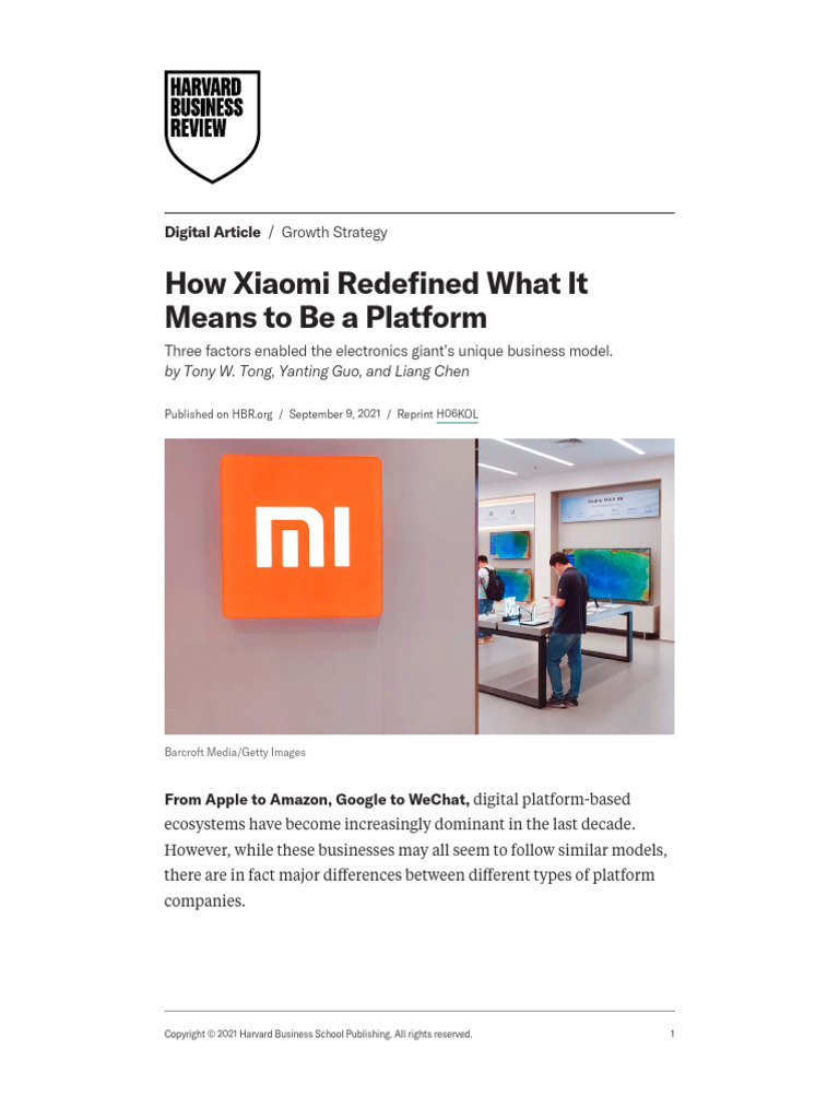 How Xiaomi Redefined What It Means To Be A Platform | PDF | Startup ...