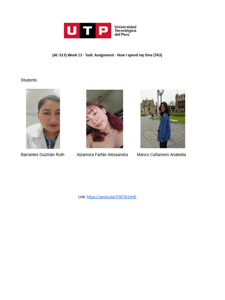 Week 13 - Task - Assignment - How I Spend My Time (TA3) | PDF