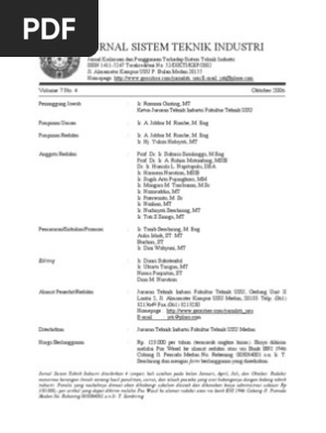 Jurnal Sistem Teknik Industri Vol 7 No 4 Oktober 2006