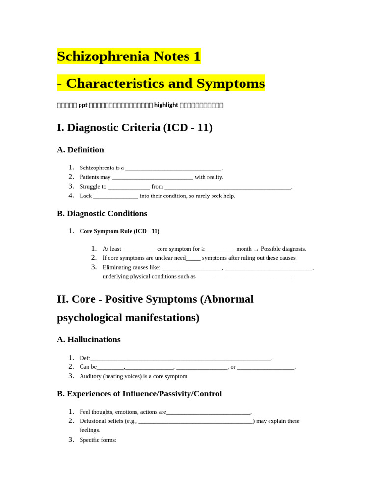 Schizo Notes 1 空白笔记 | PDF | Schizophrenia | Virtual Reality