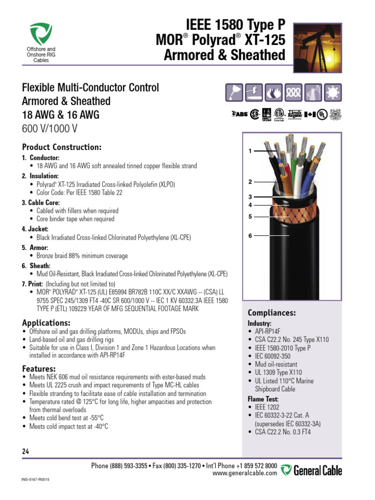 Offshore & Onshore RIG Cables Guide | PDF | Electrical Engineering ...