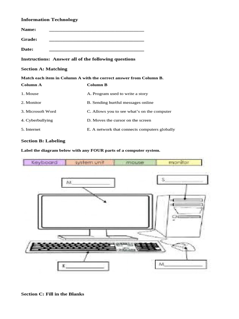 Information Technology Test 2 | PDF | Computer Keyboard | Cyberbullying