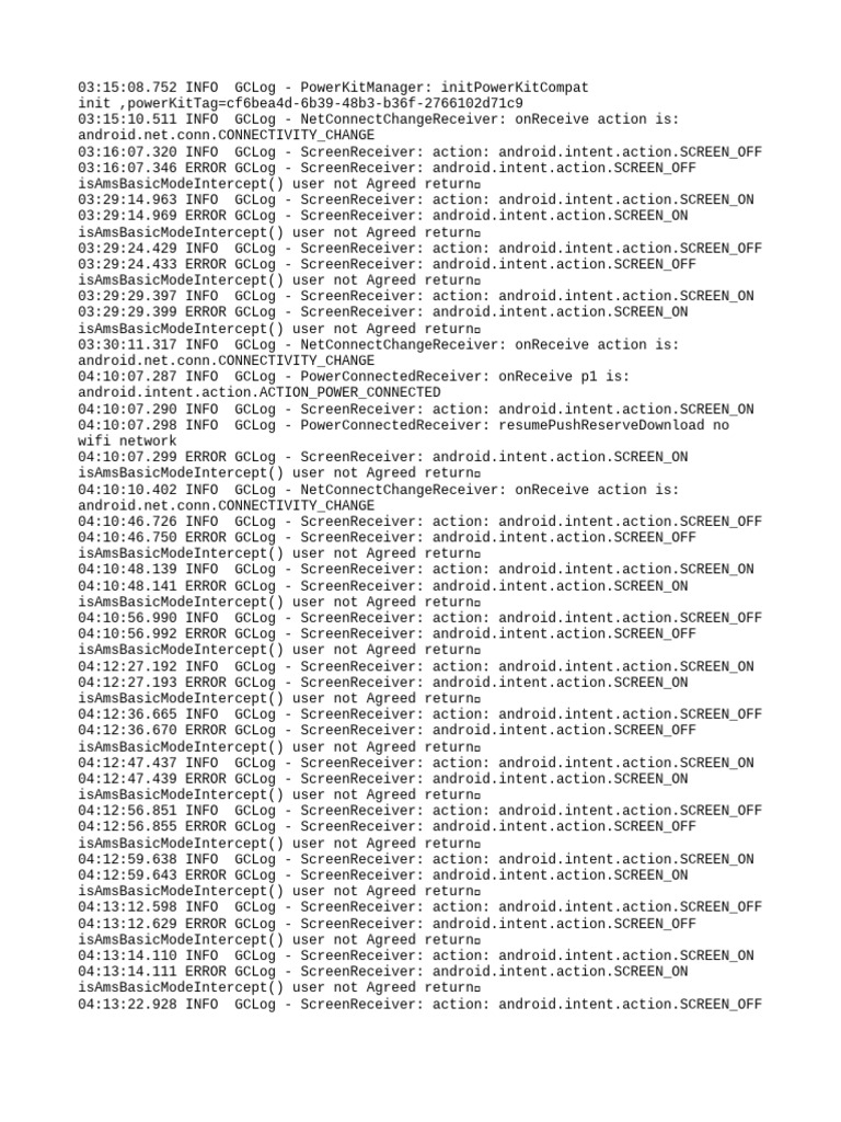 Screen Receiver Error Log Analysis | PDF