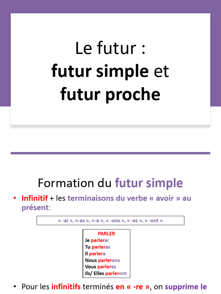 Futur simple et futur proche en français | PDF | Verbe | Linguistique