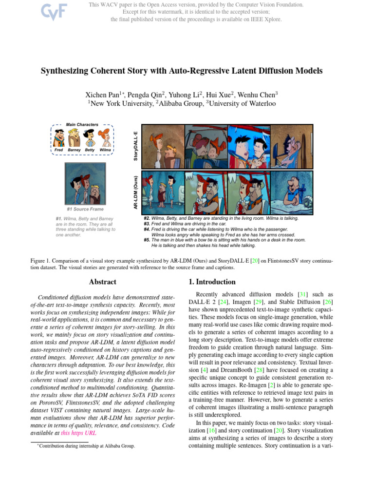 Coherent Story Synthesis with AR-LDM | PDF | Machine Learning ...