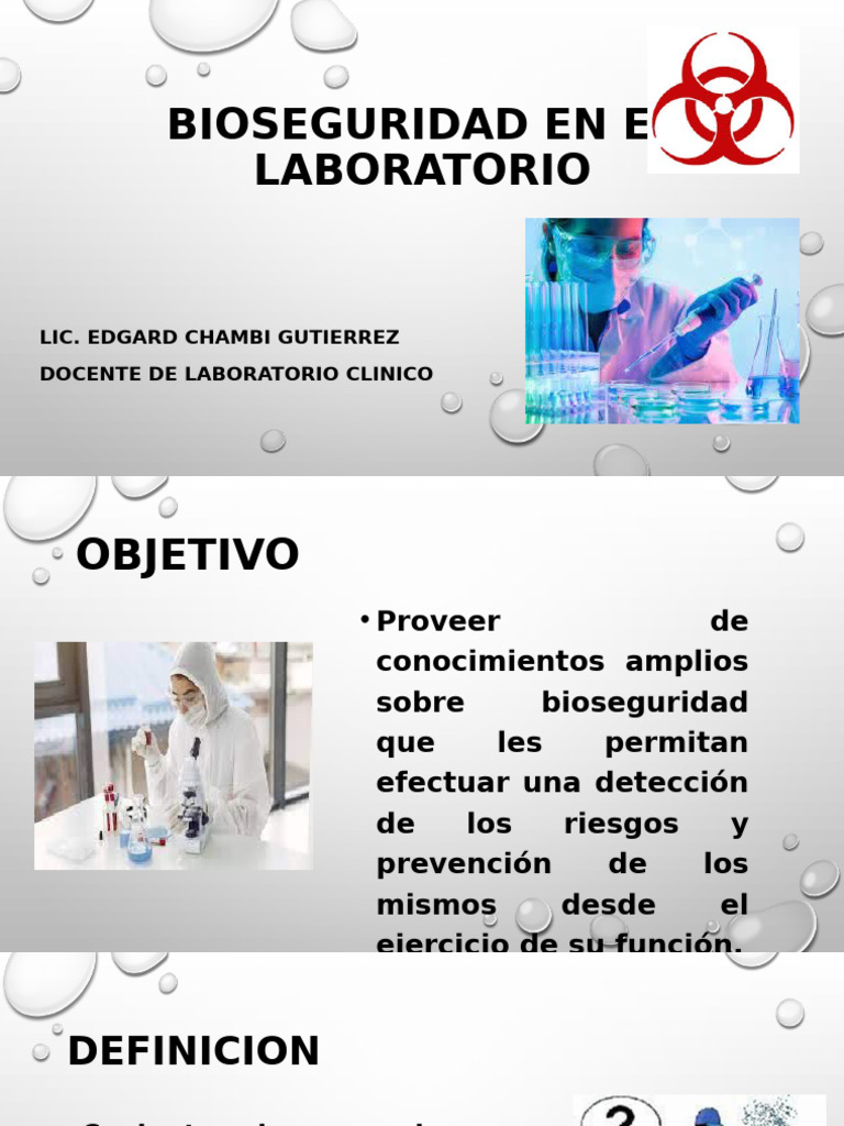 Bioseguridad en El Laboratorio (Exposicion) | PDF | Laboratorios | Residuos