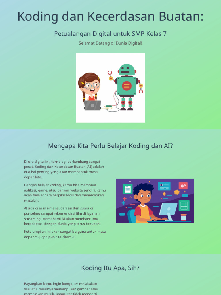 Koding dan AI untuk SMP Kelas 7 | PDF