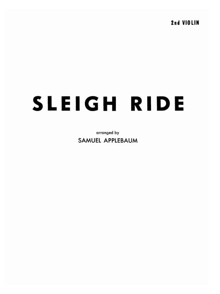 Sleigh Ride Violin Arrangement | PDF