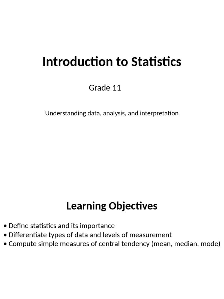 Grade 11 Statistics Overview Guide | PDF | Statistics | Level Of ...