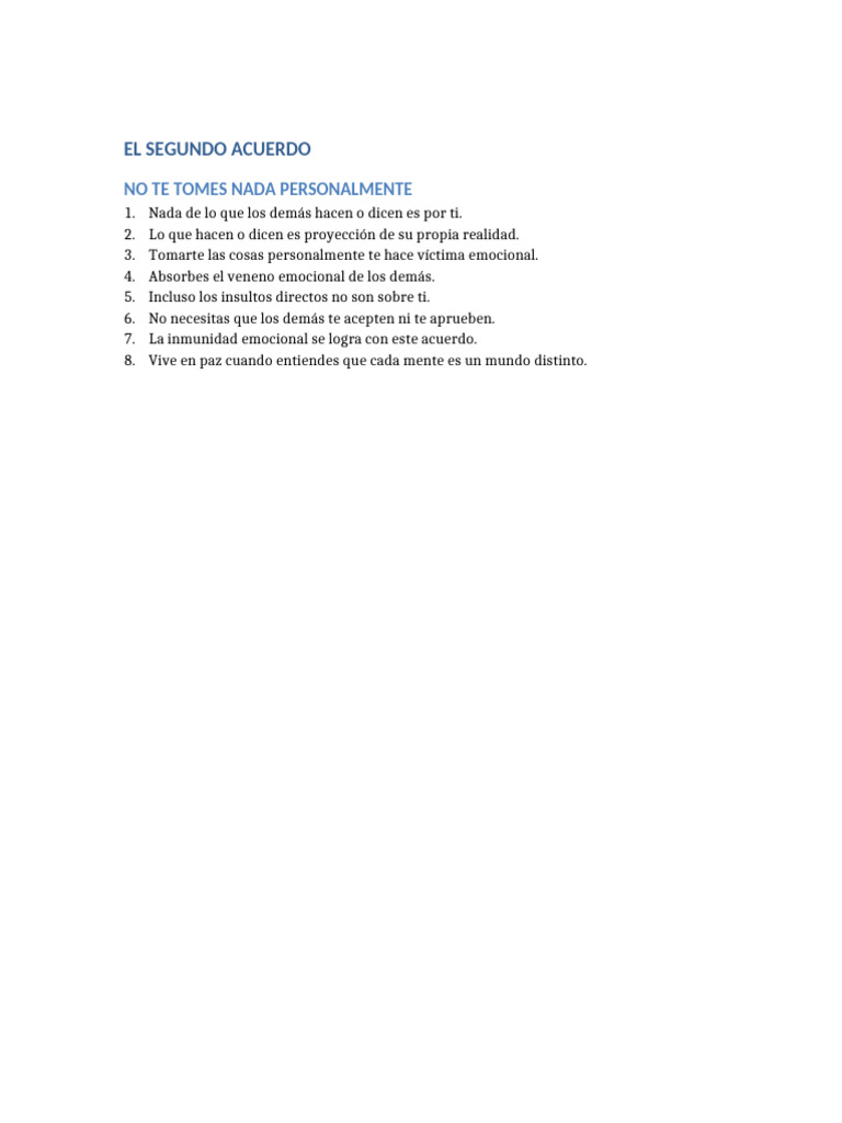 El Segundo Acuerdo | PDF