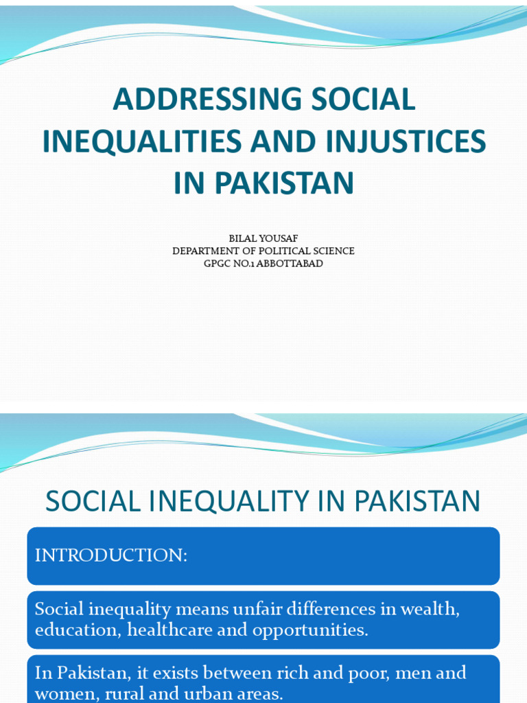 23 Addressing Social Inequality and Injustices in Pakistan | PDF