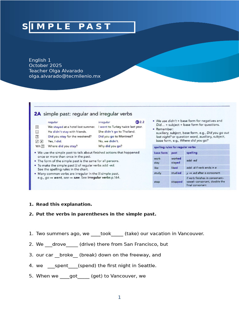 Simple Past | PDF