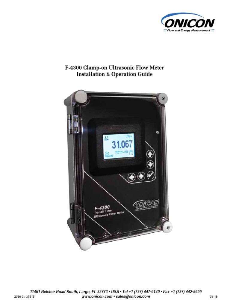 F-4300 Ultrasonic Flow Meter Guide | PDF | Flow Measurement ...