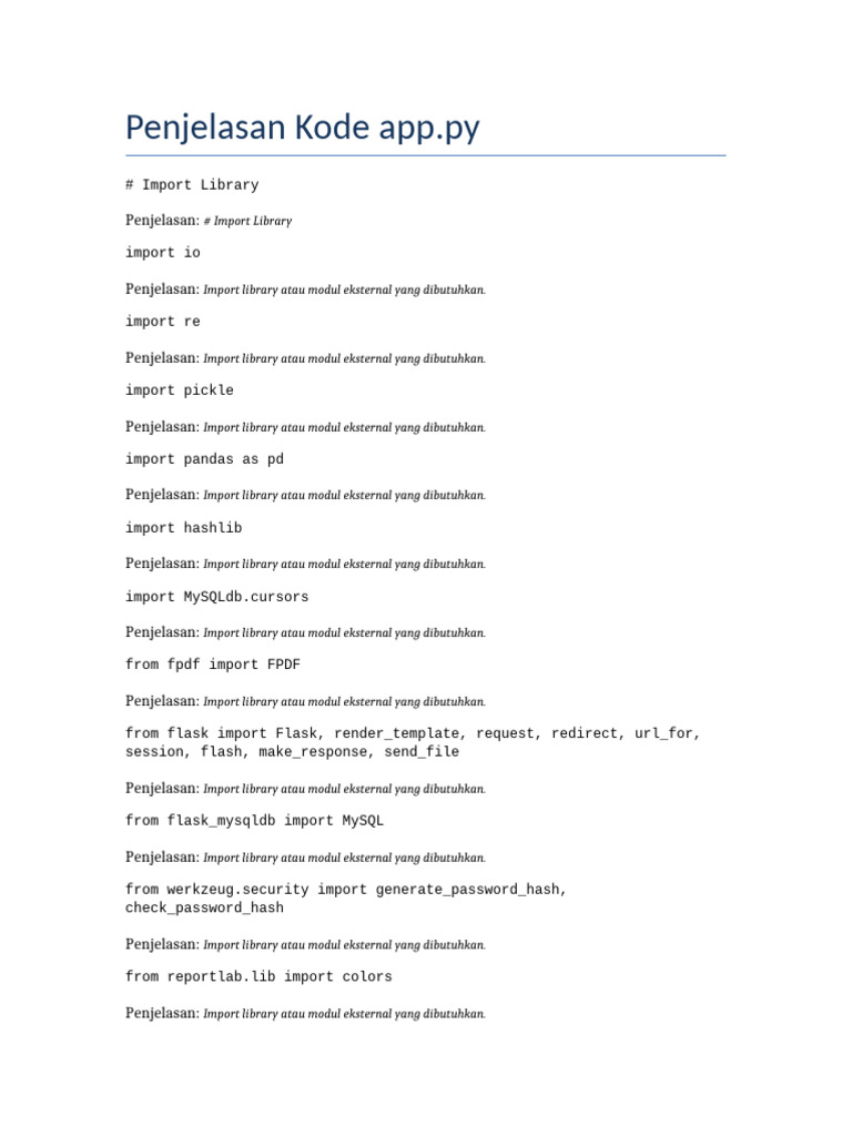 Penjelasan Kode app.py Flask | PDF