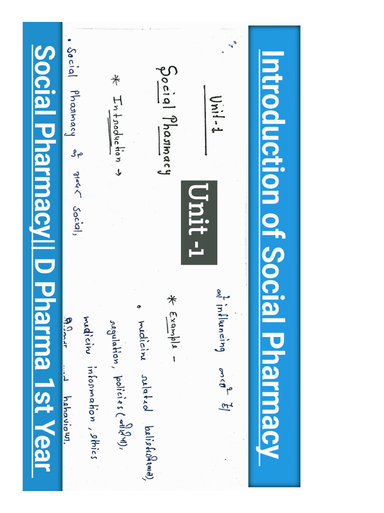 Unit - 1 - Social Pharmacy | PDF