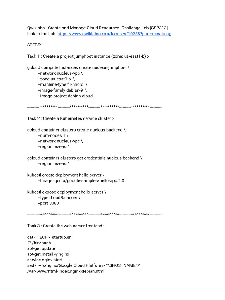 Qwiklabs - Create and Manage Cloud Resources - Challenge Lab (GSP313 ...