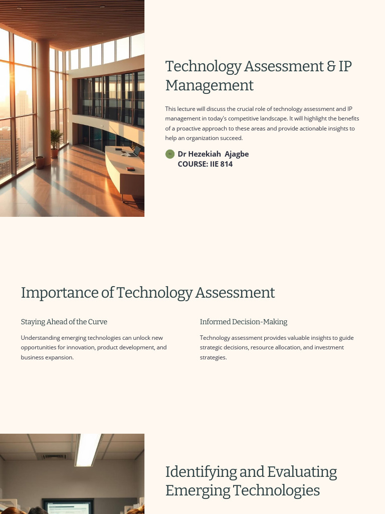 Technology Assessment & IP Management Guide | PDF | Intellectual ...