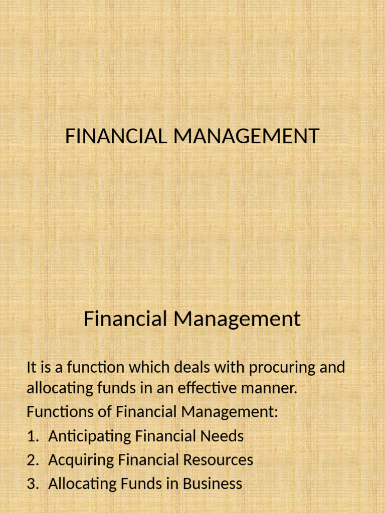 Key Functions of Financial Management | PDF | Financial Capital ...