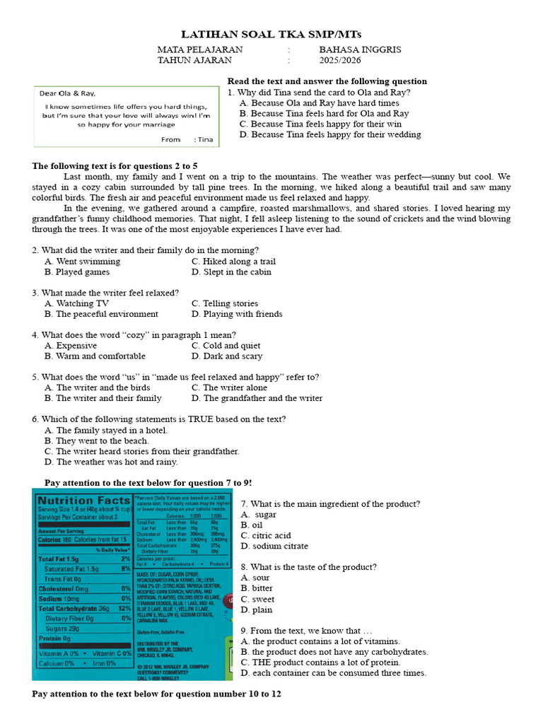TKA Practice Questions for SMP/MTs | PDF