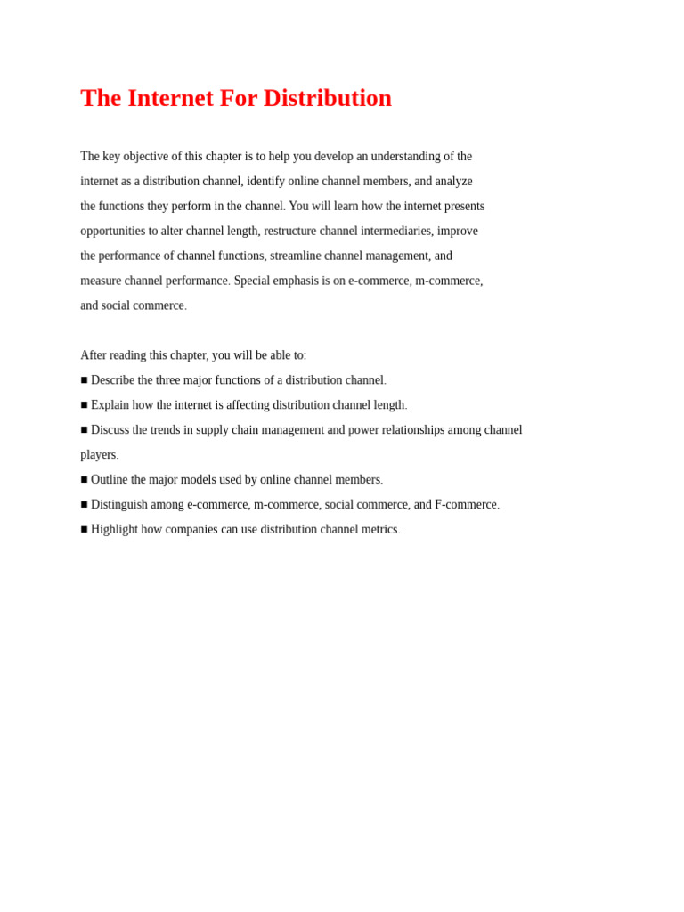 Internet Distribution Channels Explained | PDF | Electronic Data ...