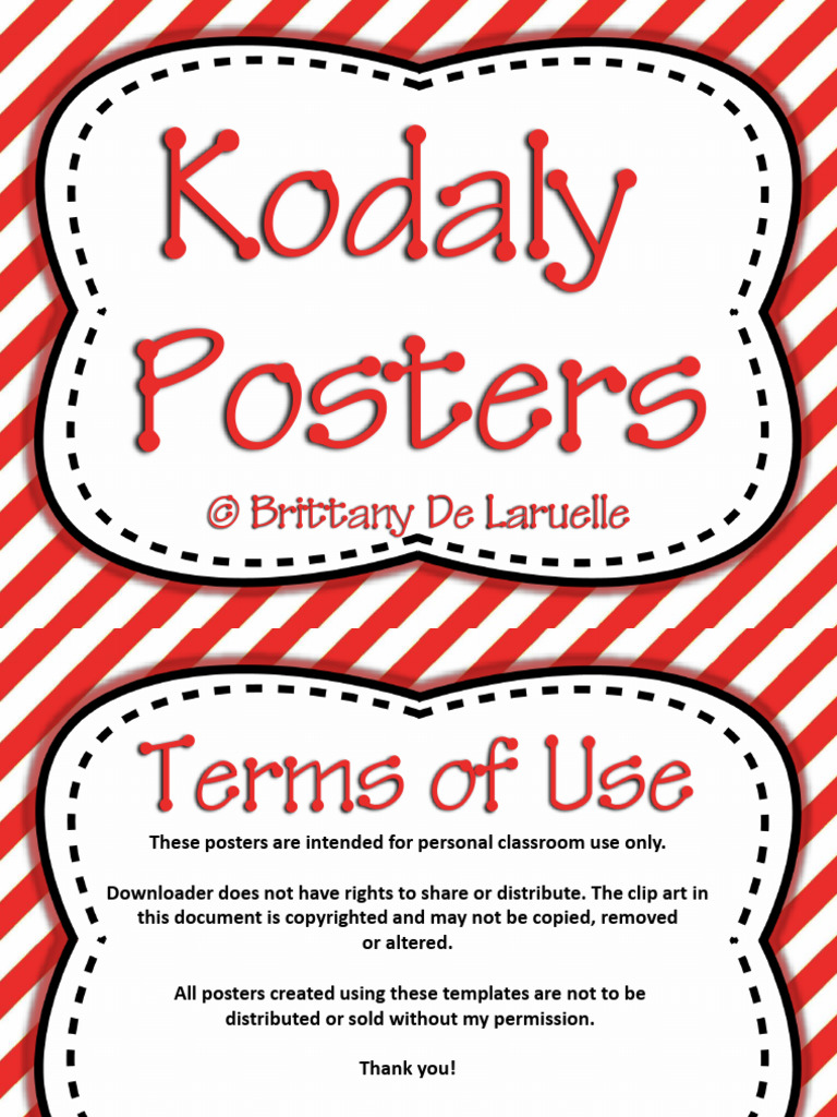 Kodaly Classroom Posters for Teachers | PDF