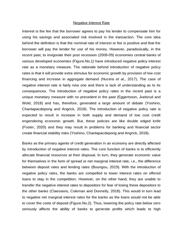 Final Negative Interest Rate | PDF | Interest Rates | Interest