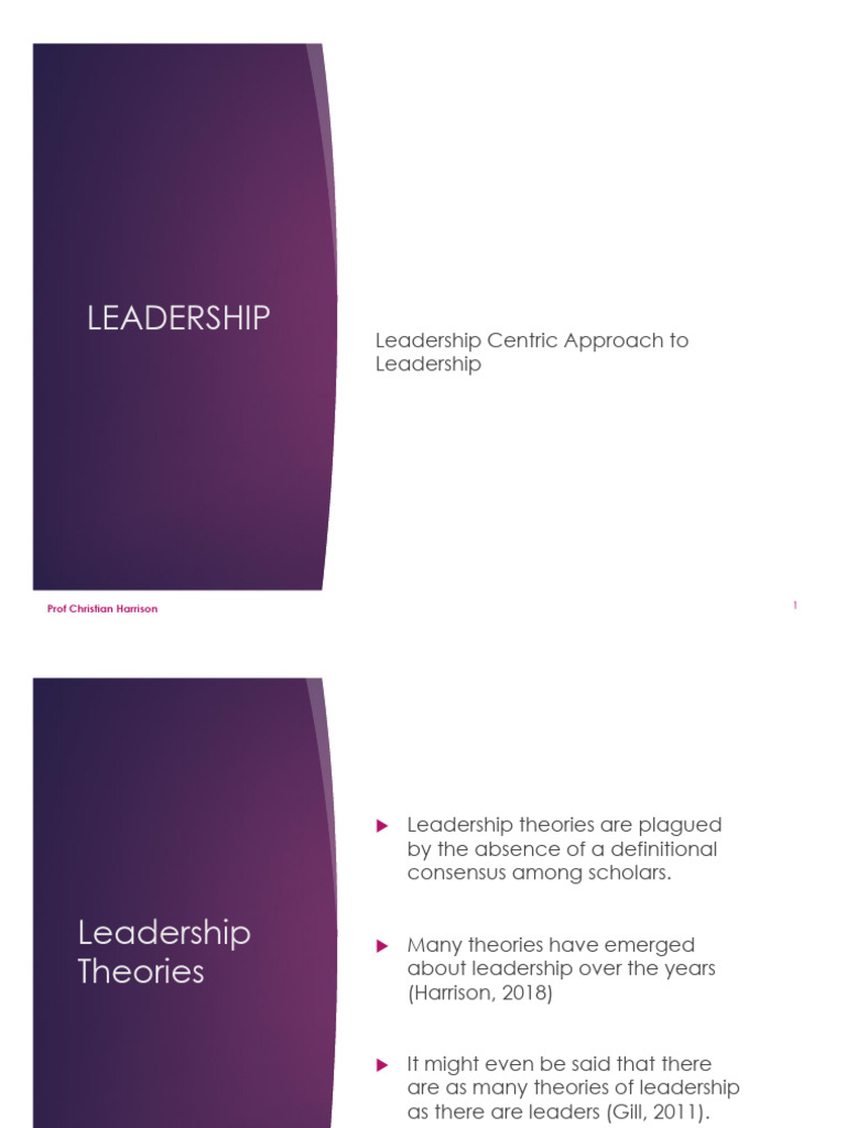 Leader-Centric Approaches to Leadership | PDF | Leadership | Skill
