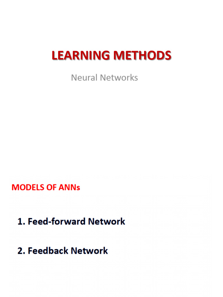 Neural Networks and Unsupervised Learning | PDF