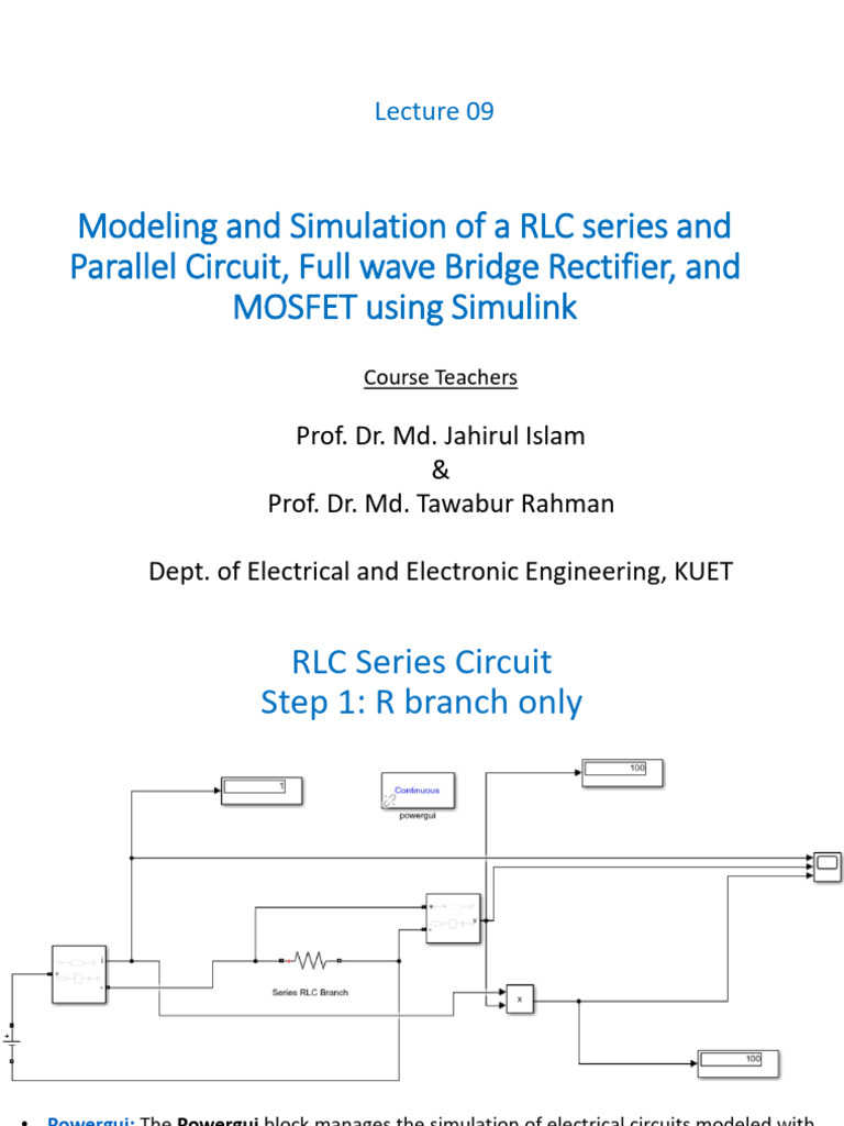 RLC Circuit and MOSFET Simulation Guide | PDF | Rectifier | Electrical ...