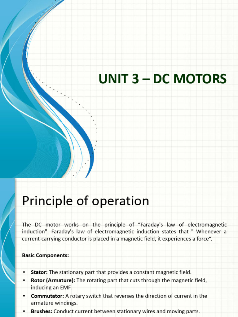 Understanding DC Motors: Components & Control | PDF | Electric Motor ...