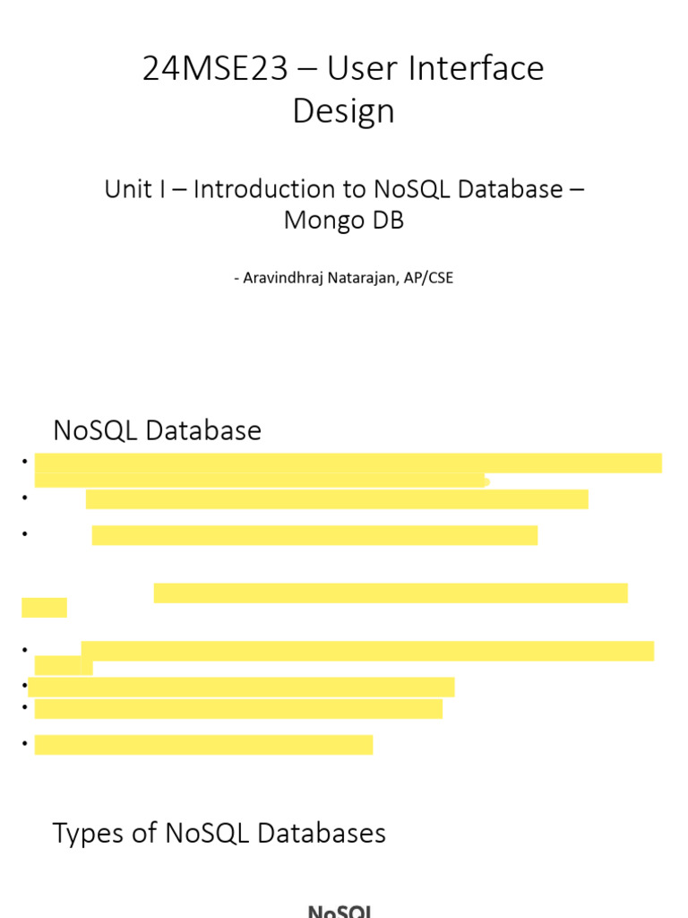 24MSE23 - User Interface Design - Unit 1 | PDF | No Sql | Data ...