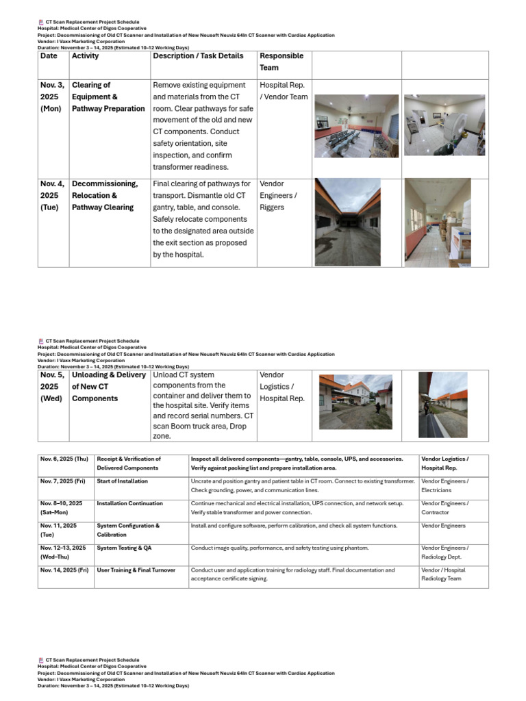 MCDC - CT Scan Plan Schedule | PDF | Ct Scan | Radiology